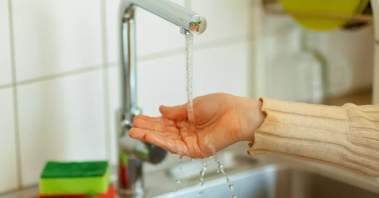 Gas hot water tap water running