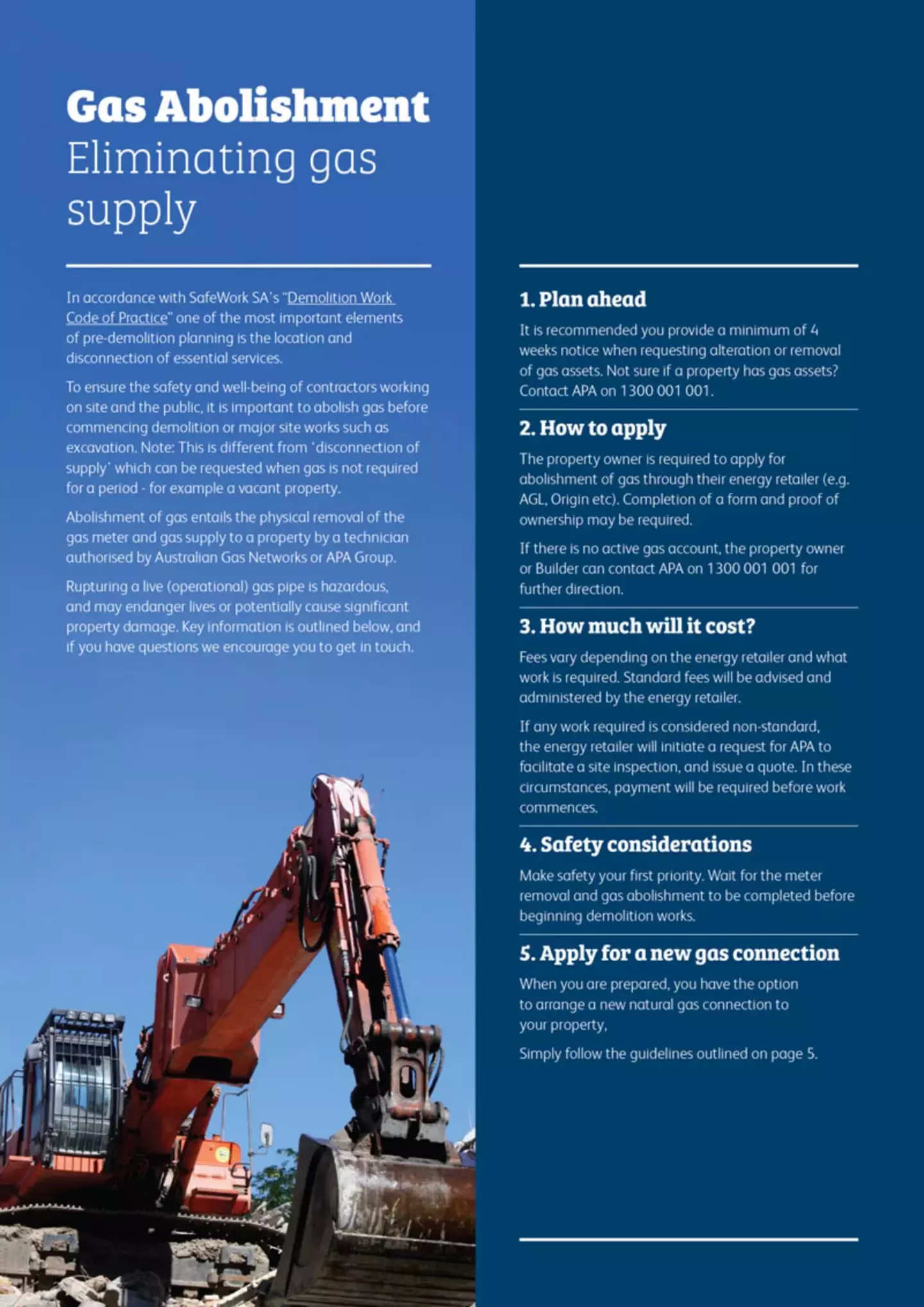 Builder information pack for gas connection