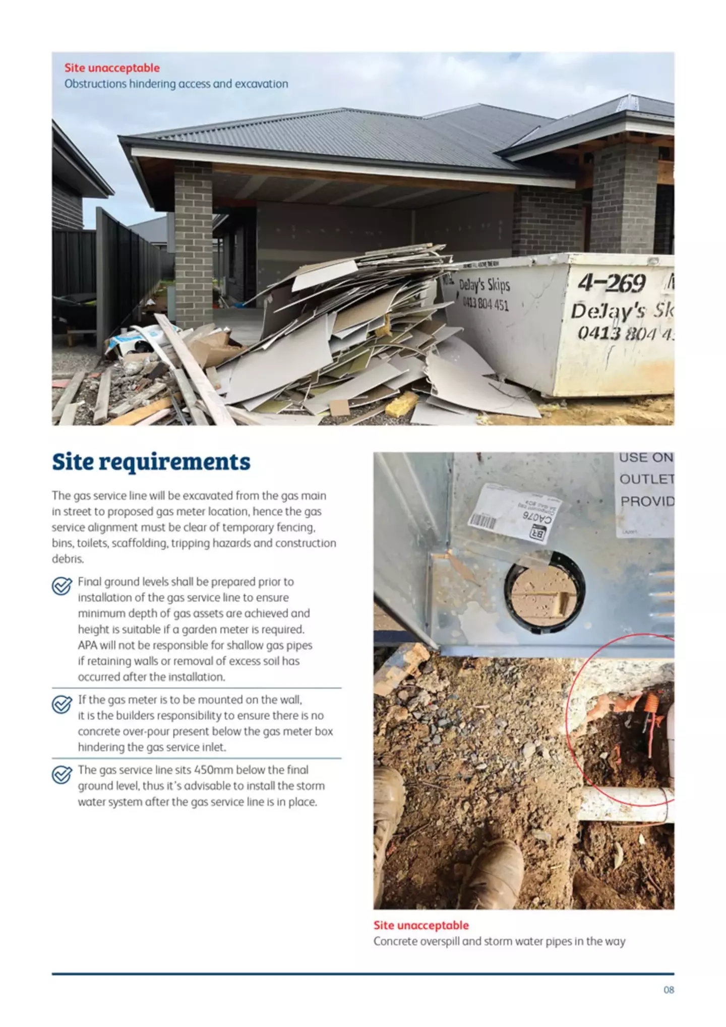 Builder information pack for gas connection