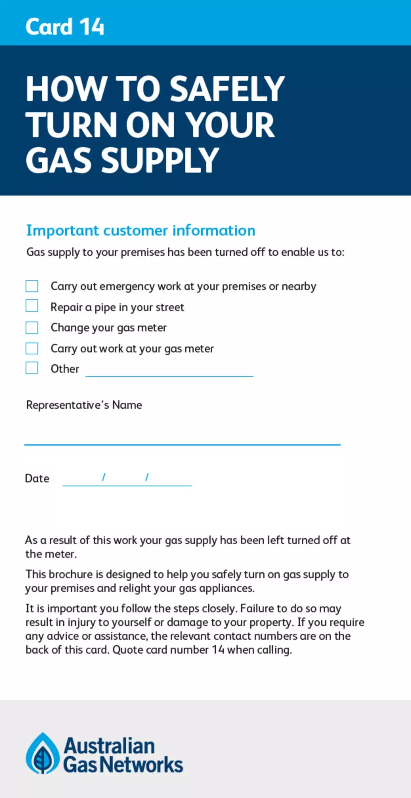 How to safely turn on your gas supply